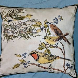Vintage Handmade Embroidered Pillow
